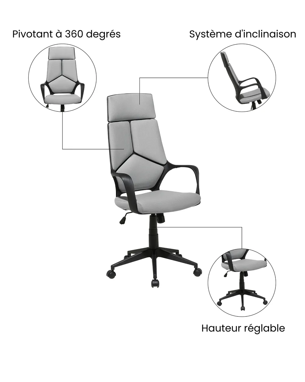Chaise de bureau DELIGHT Gris_1073926