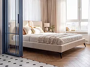 Bett mit Lattenrost Bouclé MELLE 160 x 200 cm Beige_1151007