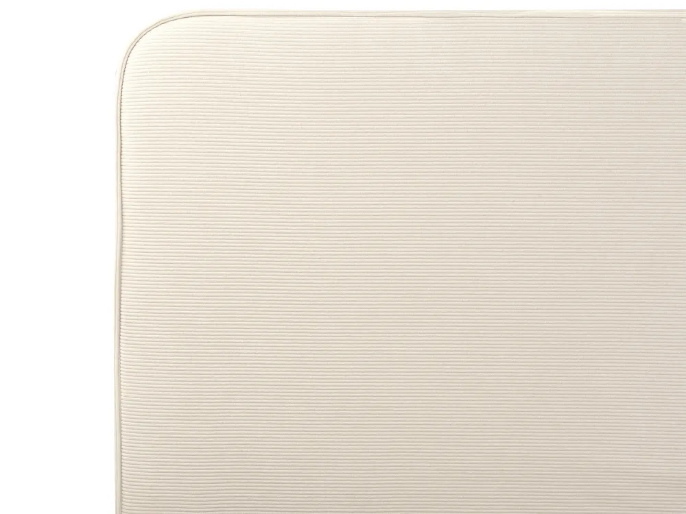 Bed Corduroy VALOGNES 160 x 200 cm (EU King Size) Light Beige_876574
