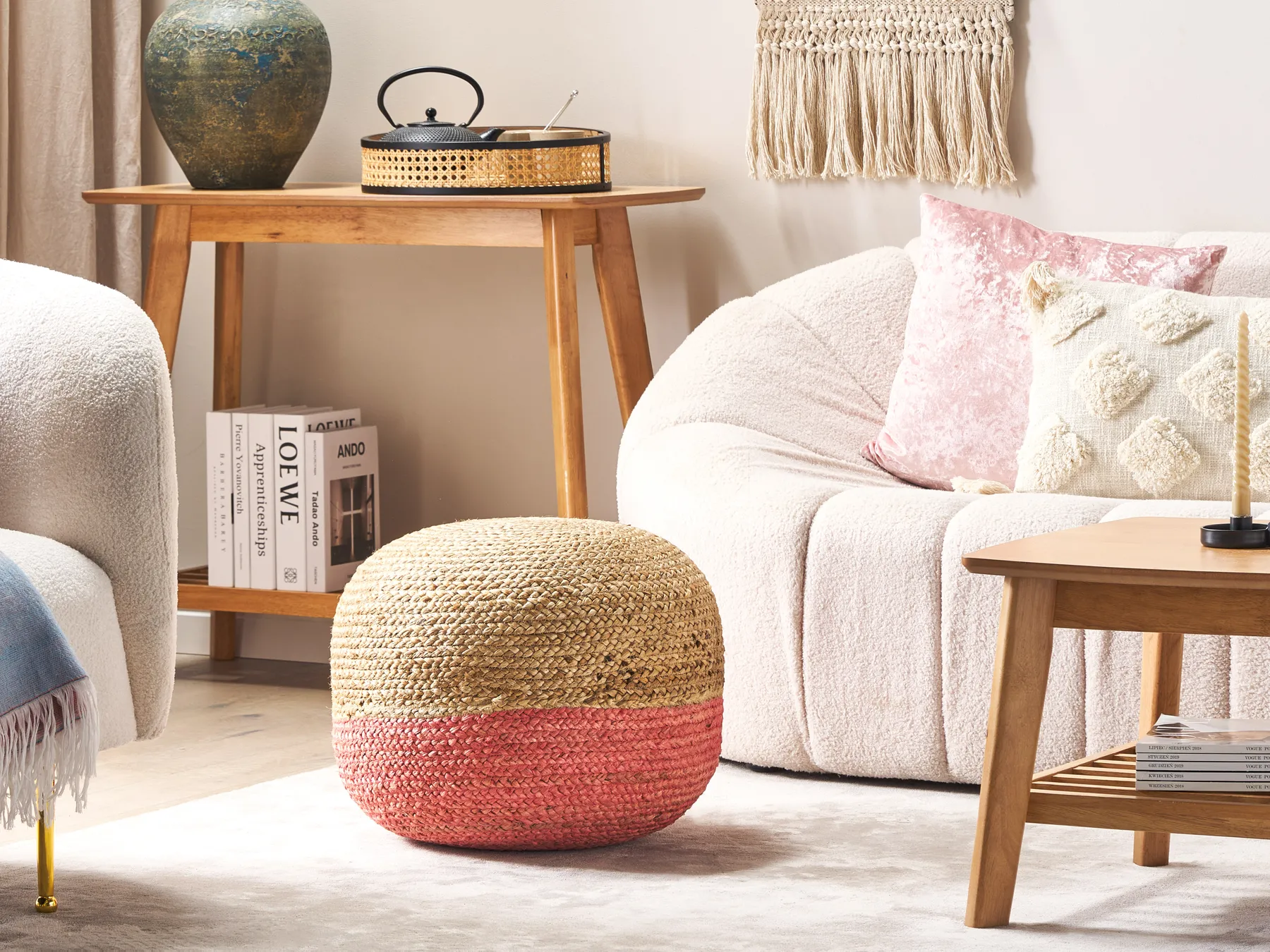 Pouf DUKI Jute Rosa_841517