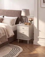 3 Drawer Bedside Table OBERON Beige_1135056