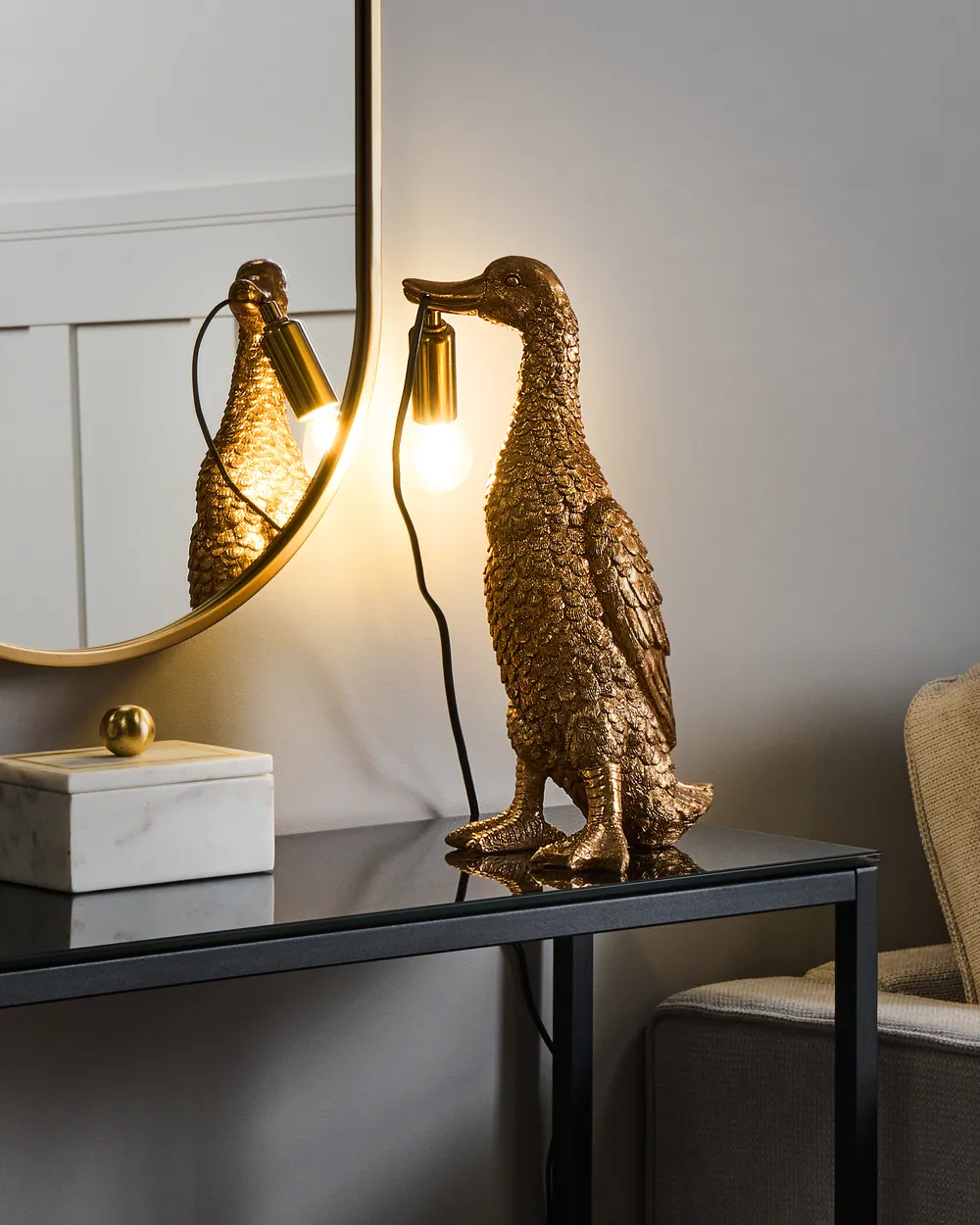 Tischlampe Ente ANATIS Gold