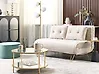Schlafsofa 2-Sitzer VESTFOLD Samtstoff Beige