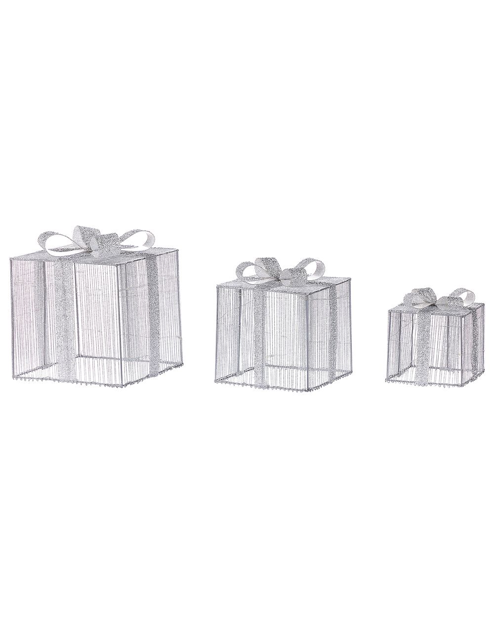 Décoration extérieure LED ARNES 25/20/15 cm Cadeaux de Noël Argenté