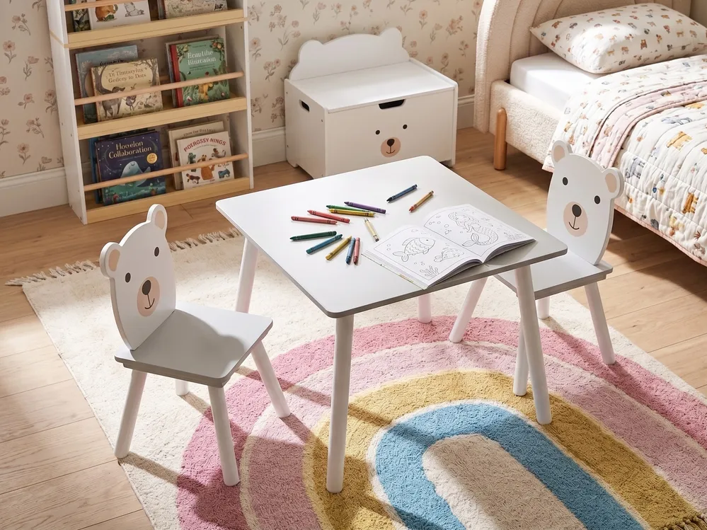 Kids Table with Chairs MIMILI White