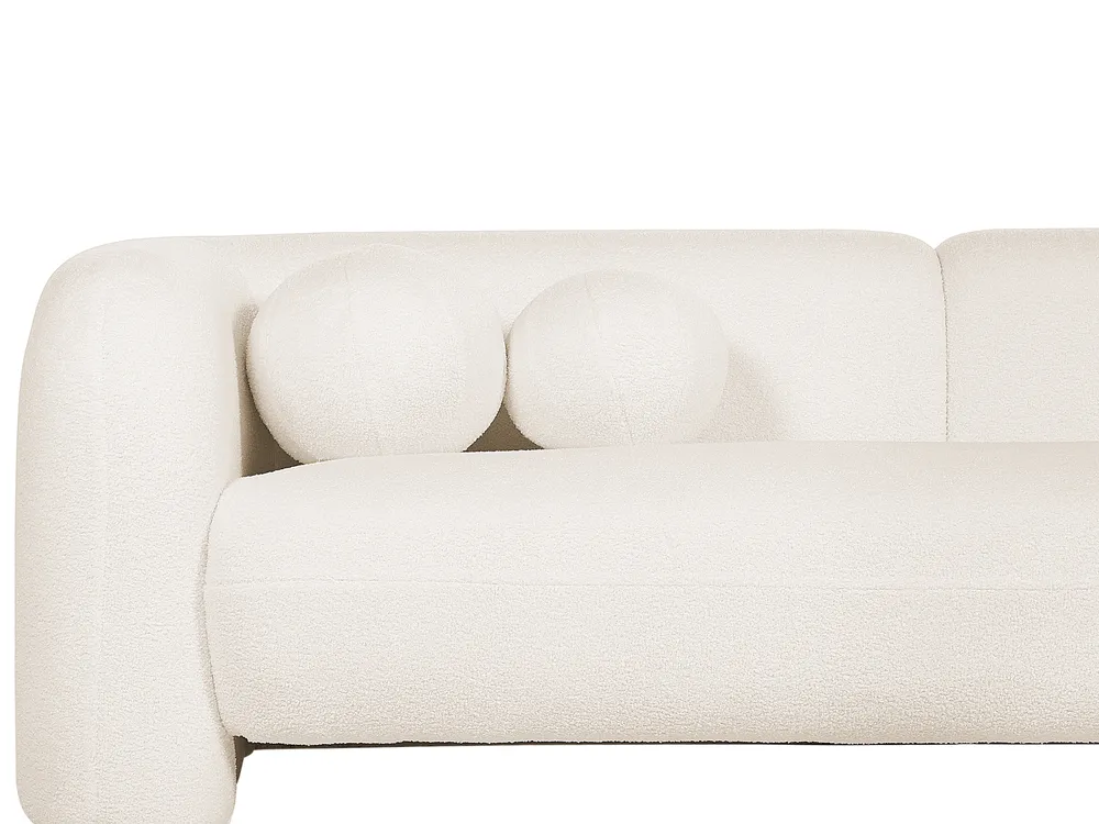 Living Room Set 4 Seater LEIREN Boucle White_920828
