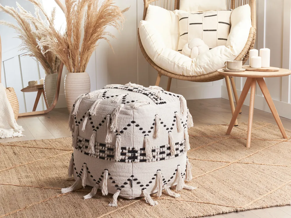 Pouf THONDI Baumwolle Beige