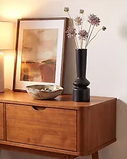 Blumenvase PEANIA 30 cm Keramik Schwarz_1179568