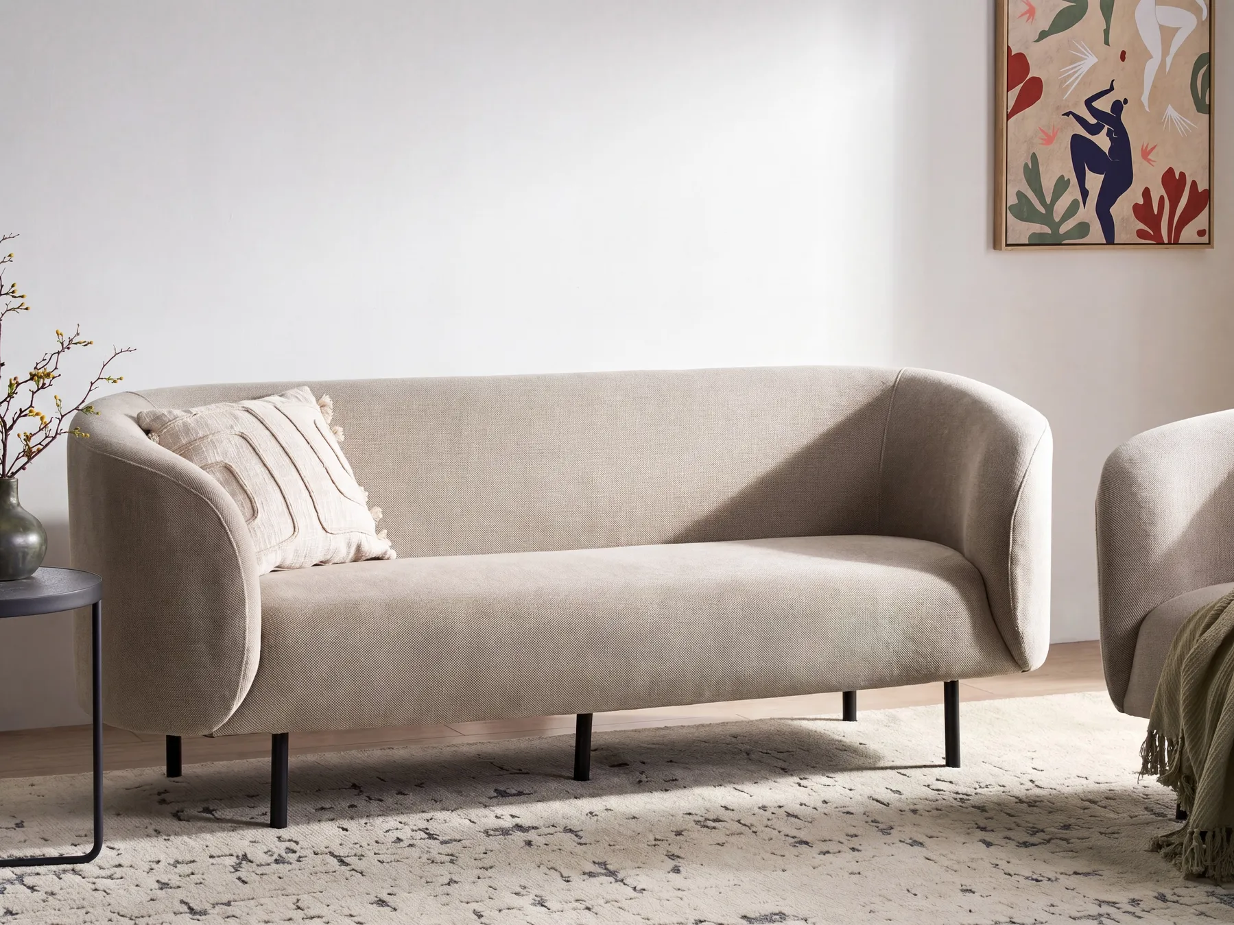 Sofa 3 Seater LOEN Fabric Taupe_919622