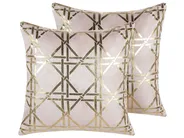 Dekokissen 2er Set CASSIA 45 x 45 cm Rosa Geometrisches Muster_770426