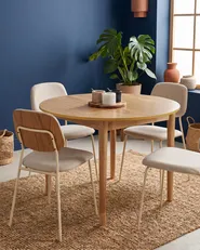 Set of 4 Dining Chairs RILEY Fabric Off-White_1079822