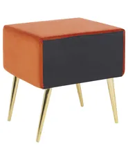 Nachttisch mit 1 Schublade FLAYAT Samtstoff Orange_833972