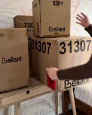 Weihnachtsdekoration LED UNARI 50 cm Haus Hellbraun_1170041