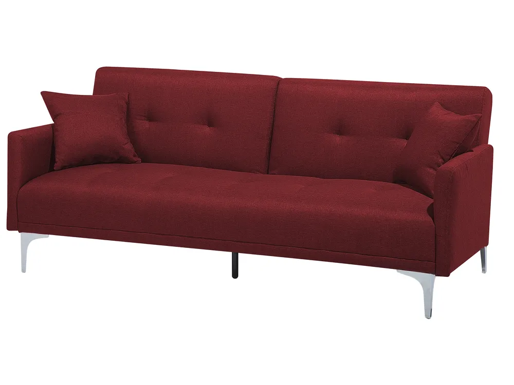 Sofa Bed 3 Seater LUCAN Fabric Dark Red_768310