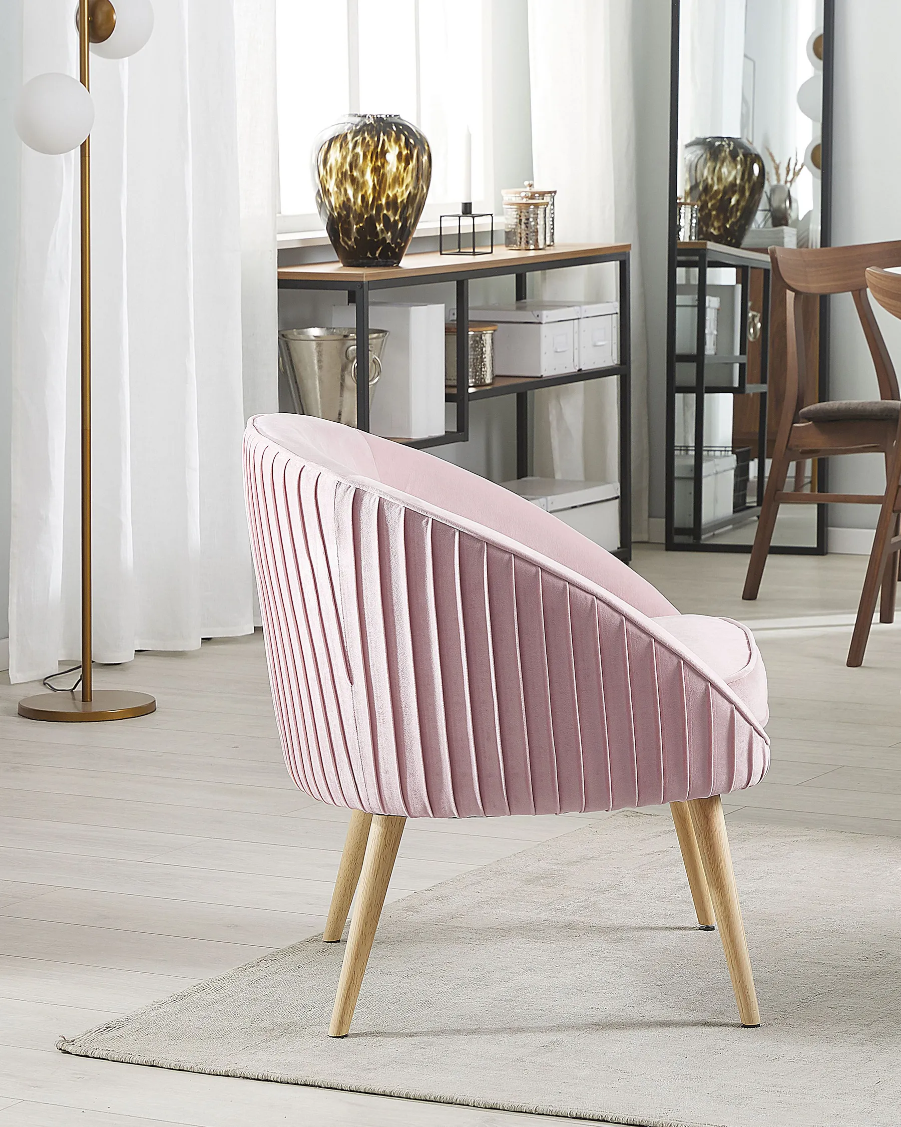 Sessel TROMSO Samtstoff Rosa_767265