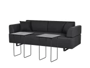 Sofa 3 Seater SOKNA with Tables Fabric Black_952868