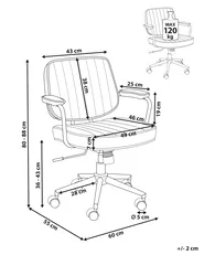 Desk Chair BERNE Faux Leather Beige_1008490