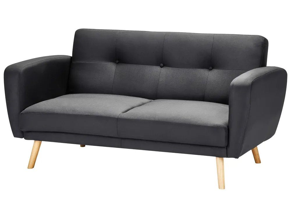 Schlafsofa 2-Sitzer FLORLI Stoff Schwarz_704094