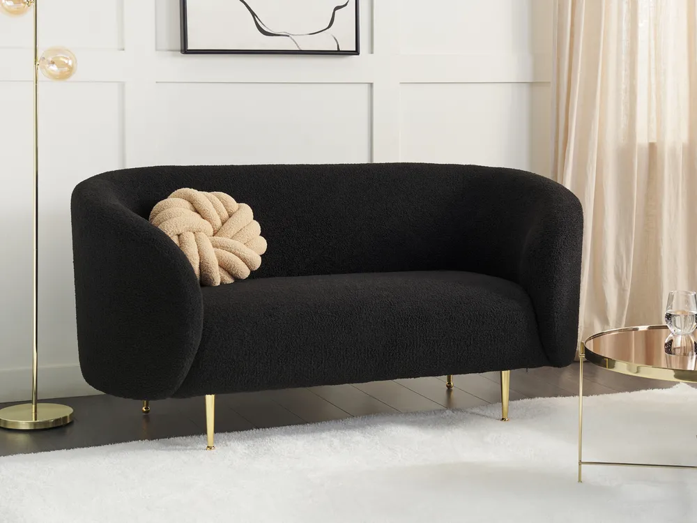 Sofa 2-Sitzer LOEN Bouclé Schwarz