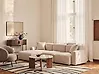 Modul Ecksofa HEDE Stoff Hellbeige rechtsseitig