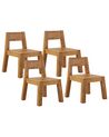 Gartenstuhl 4er Set LIVORNO Akazienholz Braun
