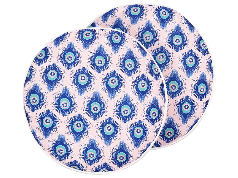 Gartenkissen 2er Set CERIANA Tiermuster 40 x 40 cm Blau