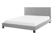 Bett mit Lattenrost Stoff POITIERS 140 x 200 cm Hellgrau_793298