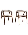 Esszimmerstuhl 2er Set MYLO Stoff Dunkelbraun / Beige