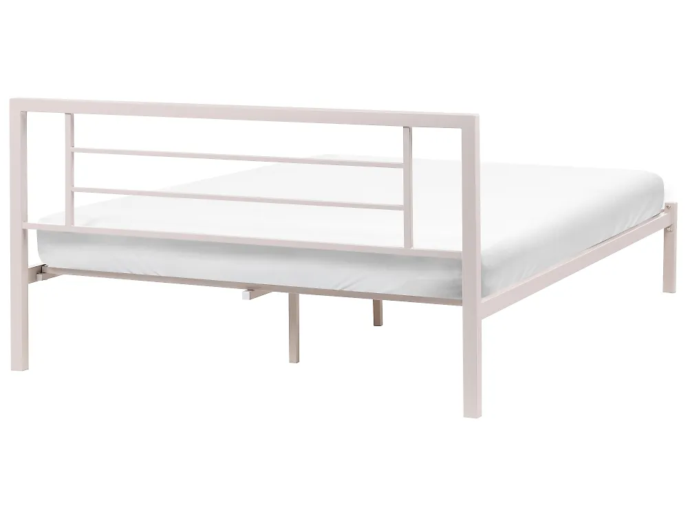 Bett mit Lattenrost Metall CUSSET 160 x 200 cm Hellbeige_1162083