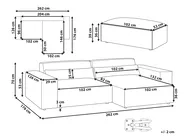 Modular Corner Sofa 3 Seater HELLNAR with Ottoman Fabric Grey Left Hand_911906
