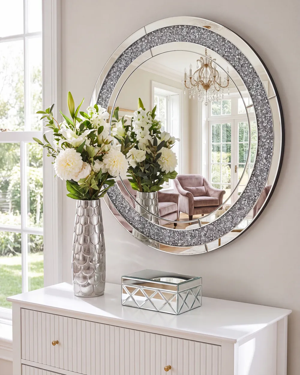Wandspiegel ERBRAY 70 cm 70 cm Silber