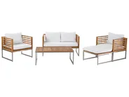 Lounge Set mit Tisch 4-Sitzer BERMUDA Akazienholz Braun_153685