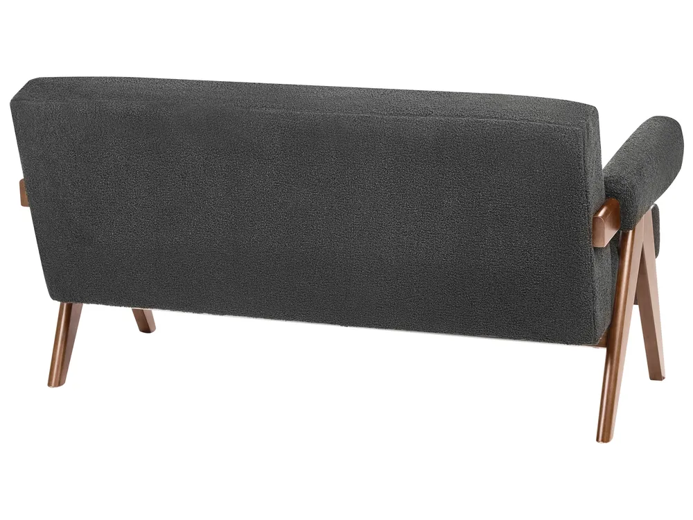 Sofa 2 Seater TAMRE Boucle Black/ Dark Brown_1103758