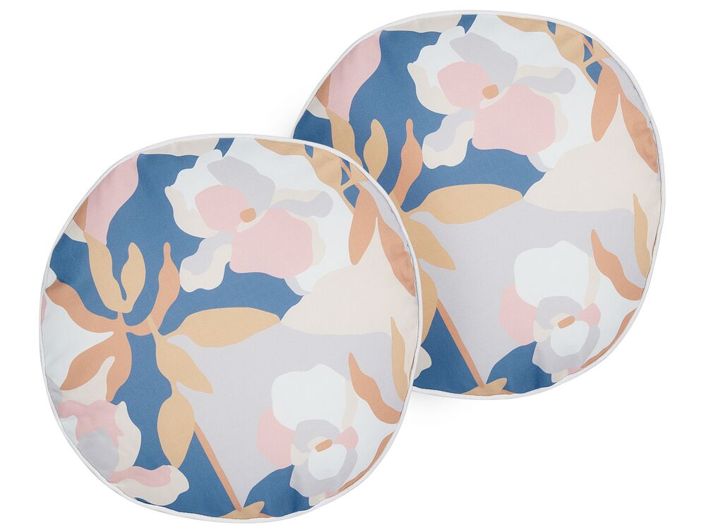 Gartenkissen 2er Set VEREZZI Blumenmuster 40 x 40 cm Bunt