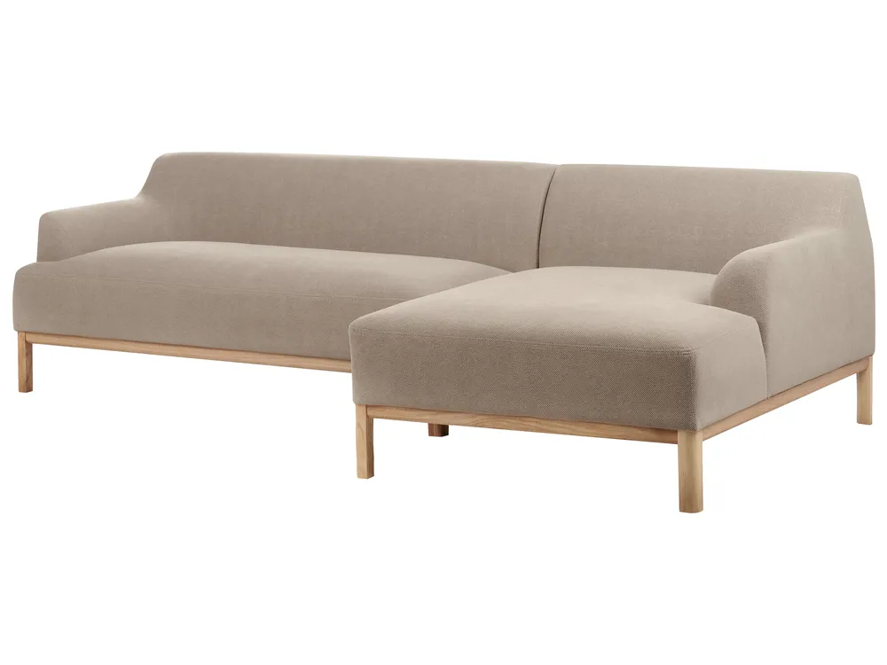Ecksofa 3-Sitzer SOSJO Stoff Taupe linksseitig_941229