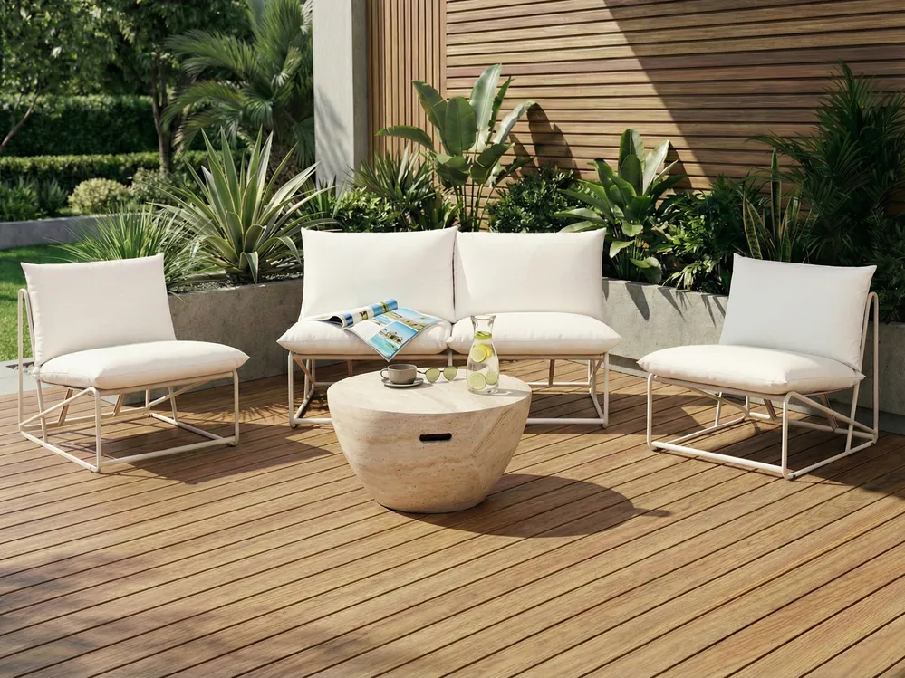 Gartensofa Set 4-Sitzer PICO Metall Hellbeige
