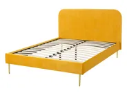 Bett mit Lattenrost Samtstoff FLAYAT 140 x 200 cm Gelb_767548