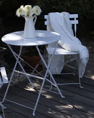 Bistro Set klappbar FIORI Metall Weiß_872879