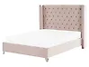 Bett mit Lattenrost Samtstoff LUBBON 160 x 200 cm Pastellrosa