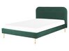 Bett mit Lattenrost Samtstoff FLAYAT 160 x 200 cm Smaragdgrün