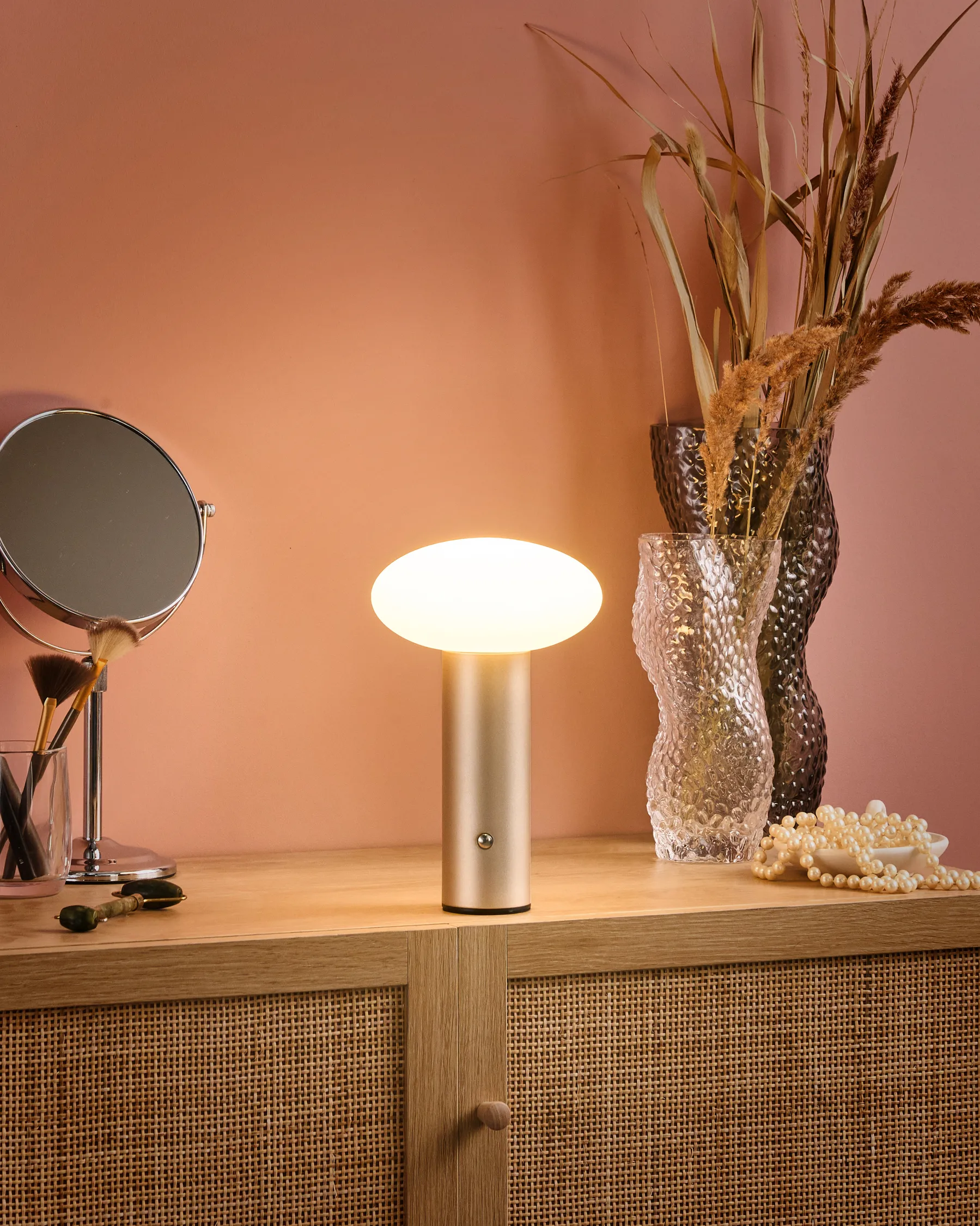 Wireless LED Table Lamp BUAYAN with Dimmer Metal Gold_955274