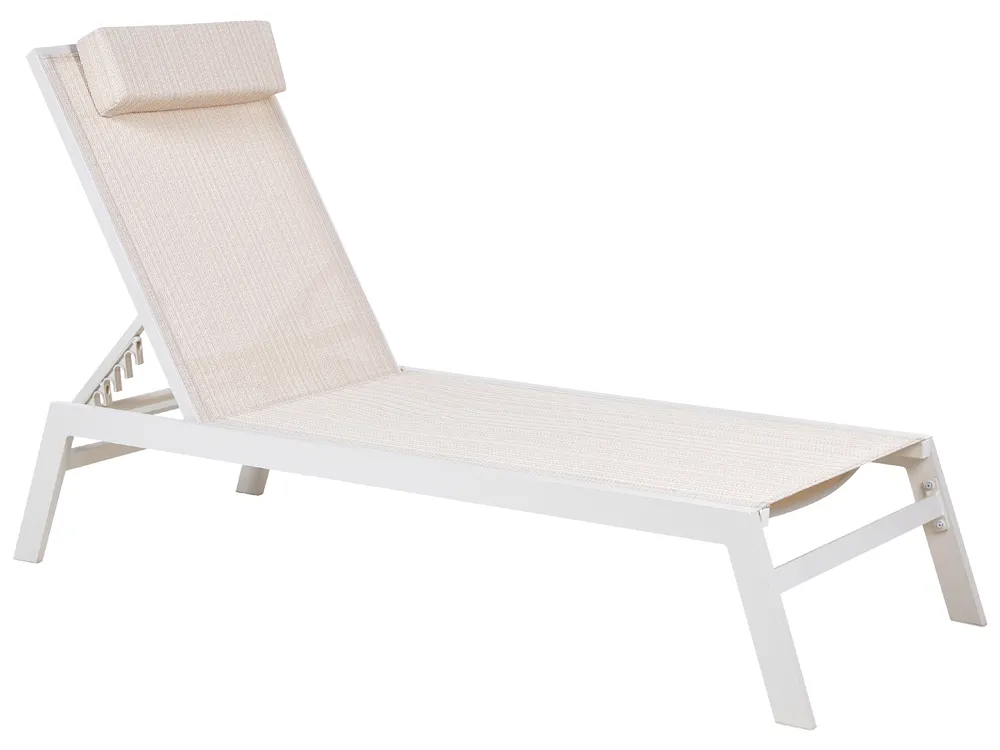 Sonnenliege CATANIA mit Relaxfunktion Metall Beige