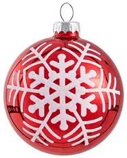 Set of 50 Baubles SNOWFLAKE Glass Red/ White_1028052