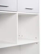 Bücherregal mit 4 Türen ZEHNA Grau / Weiß_1033266