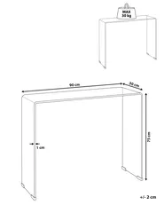 Console Table KENDALL Tempered Glass Brown_1009508
