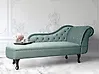 Rechtsseitige Chaiselongue NIMES Samtstoff Mintgrün
