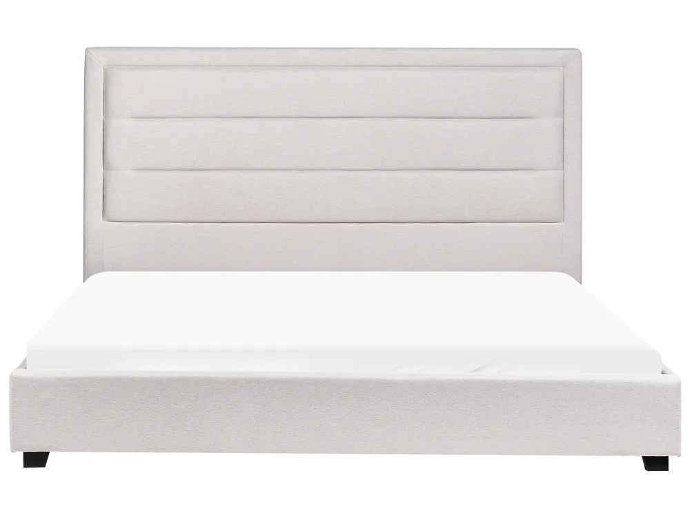 Bett mit Lattenrost Stoff ROUEN 180 x 200 cm Hellbeige_1004684