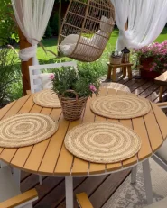 Gartentisch CAVOLI 105 cm 105 cm Braun_971716