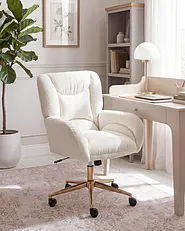 Desk Chair LYNBROOK Fabric Off-White_1143093