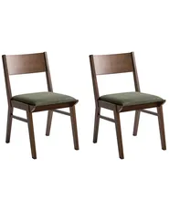 Esszimmerstuhl 2er Set ENOLA Holz Dunkelgrün / Braun_1065850